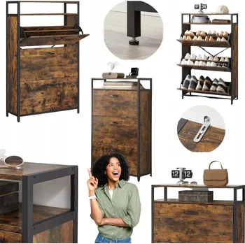 Botník Botník Songmics 80 x 120 x 30 cm, odstíny hnědé