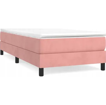 Postel Kontinentální postel růžová s matrací 90x200 cm a ochrannou vrstvou (topper)