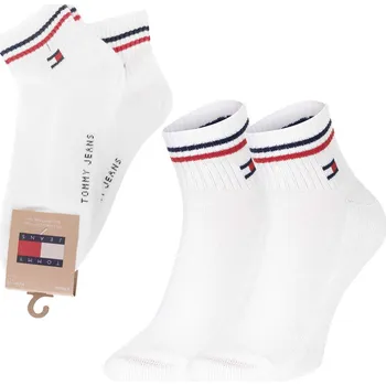 Dámské ponožky Tommy Hilfiger TH UNI TJ QUARTER 2P ICONIC WHITE 701228177 001 35-38 Velikost: 39-42