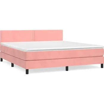 Postel Kontinentální postel růžová s nastavitelným čelem 203 x 160 x 78/88 cm