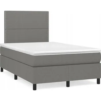 Postel Kontinentální postel s matrací 203 x 120 x 118/128 cm, tmavě šedá