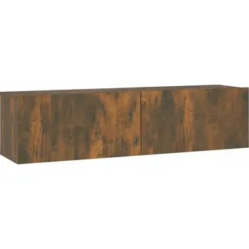 police Nástěnná televizní police 120 x 30 x 30 cm kouřový dub