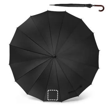 Deštník HEDI. 16ti tyčový deštník z 190T pongee s automatickým otevíráním Sítotisk (textil) (max. 2 barvy, 120 x 120mm) 1 barva 1 Zastřešující segment 1