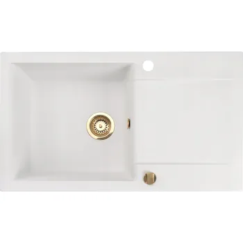 Granitový dřez Jednokomorový granitový dřez Brenor Estein 86, bílý