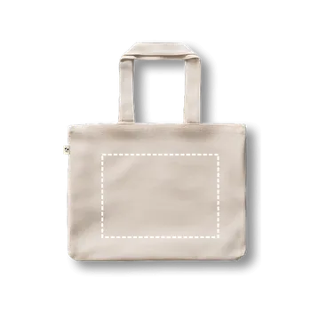 Nákupní taška PARMA. Taška z bavlny (50 %), recyklované bavlny (30 %) a polyesteru (20% rPET) (280 g/m²) Digitální Transfer (max. 13 barev, 280 x 200mm) 13 barev 1 Zadní