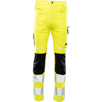 Pracovní obuv ELASTICKÉ VÝSTRAŽNÉ PRACOVNÍ KALHOTY SEVEN KINGS FLASH ŽLUTÉ VEL. 54
