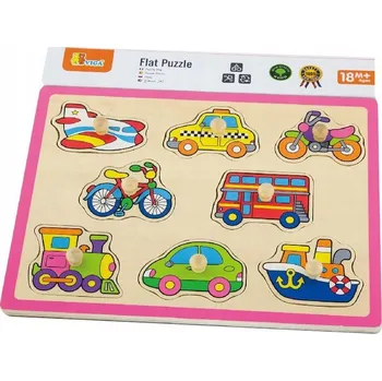 Dřevěná hračka Montessori skládačka Viga Vozidla 18 m +