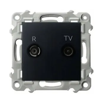 Elektrická zásuvka Anténní zásuvka nástěnná Ospel černá