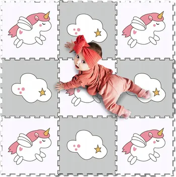 Pěnová podložka pro děti, pěnové puzzle, vzdělávací ohrádka, jednorožec, velká