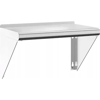 police Nástěnná police z nerezové oceli 50x30x31 cm, stříbrná