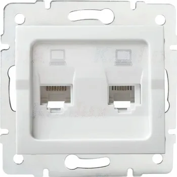 Elektrická zásuvka Dvojitá počítačová zásuvka bílá Logi Mowion