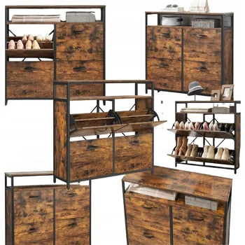 Botník Botník s sedátkem Songmics 98,3 x 95 x 30 cm, odstíny hnědé