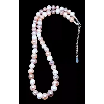 Náhrdelník Říční perly mix barev 45 cm s chirurgickou ocelí