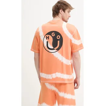 Pánské oblečení Bavlněné tričko Hugo Blue 50542951 oranžová 22X, vel. XL