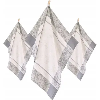 Utěrka ZWOLTEX Jeřabina kuchyňská sada utěrka hadřík x3 šedá 50x70