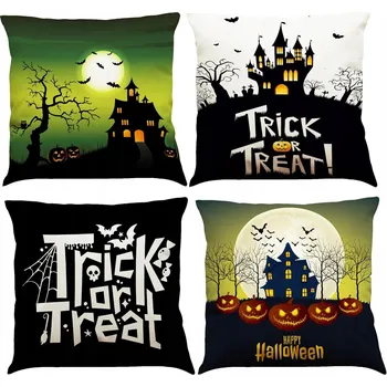 Povlak na polštářek Povlaky na Polštáře Dekorativní Halloweenské 45x45cm Sada 4ks