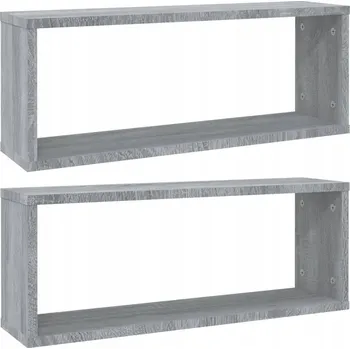 police Nástěnné police kostky, dřevotříska, šedý dub sonoma, 60x15x23 cm