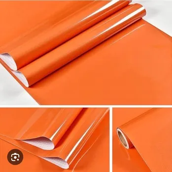 Tapeta SAMOLEPICÍ TAPETA SE TŘPYTKAMI ORANŽOVÁ | ROLKA 60X500 | PVC