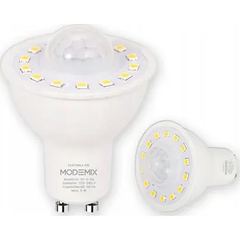 Žárovka LED ŽÁROVKA GU10 STUDENÁ BÍLÁ 6000K S POHYBOVÝM A SVĚTELNÝM SENZOREM PIR 5W