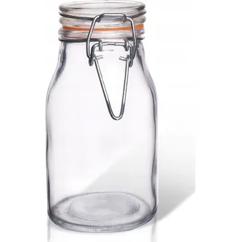 Dóza na potraviny SKLENICE S PATENTNÍM UZÁVĚREM (KLIPEM) SKLENĚNÁ NÁDOBA NA KOŘENÍ WEKI 200 ML