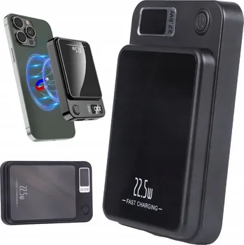 Powerbanka INDUKČNÍ MAGNETICKÁ BEZDRÁTOVÁ POWERBANKA 10000MAH PD S MAGSAFE USB C