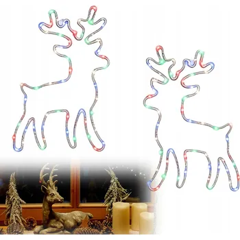 Vánoční dekorace Barevná LED světla Vánoční dekorace Svítící sob 8 režimů 2ks