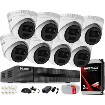 Bezpečnostní kamera Sada IP monitoringu 4MPx 2K+ s 8 kamerami HiLook od Hikvision s PoE rekordérem
