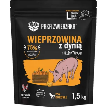 Krmivo pro psa Suché krmivo Paka Zwierzaka Vepřové s Dýní 1,5kg