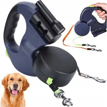Vodítko pro psa VODÍTKO 3M PRO PSA DVOJITÉ AUTOMATICKÉ PRO VŠECHNY TYPY PSŮ