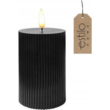 Svíčka LED svíčka vosková s efektem plamene, vánoční dekorace, černá, vložka 12,5 cm