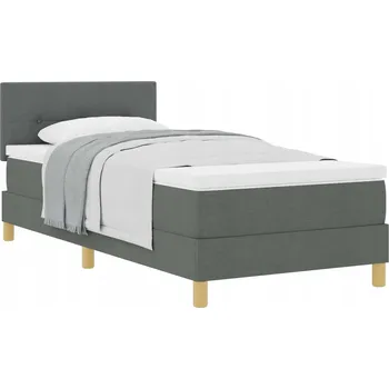 Postel Moderní pružinová postel s matrací 203 x 93 x 88 cm, tmavě šedá