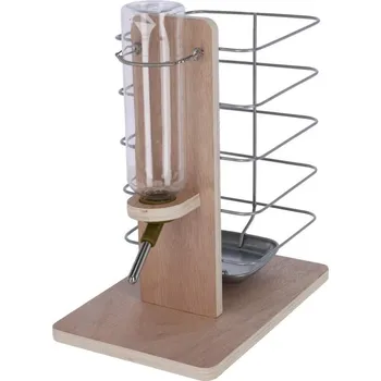 Chov hospodářského zvířete Držák na láhev a stojan na seno pro králíky, 2v1, 22,5 x 15,5 x 27 cm