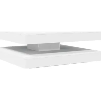 Konferenční stolek Otočný konferenční stolek bílý 90 x 90 x 34,5 cm s úložným prostorem