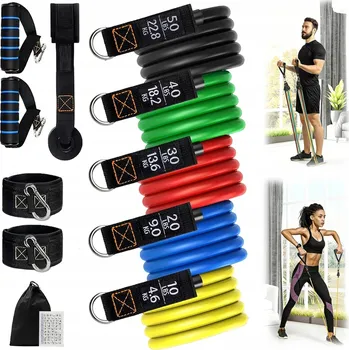 SADA 5 POSILOVACÍCH GUM odporové gumy fitness bands DO 69KG VYSOKÁ KVALITA