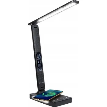 Lampička NOČNÍ LAMPA NA STŮL K PSACÍMU STOLU KRESLÍŘSKÁ SE HODINAMI BUDÍKEM INDUKČNÍ QI 10W