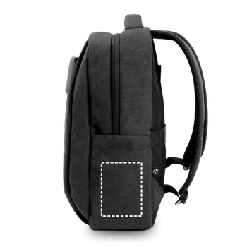 brašna na notebook COVENTRY. Plně polstrovaný batoh na notebook z 300D recyklovaného polyesteru s vysokou hustotou a podšívkou z 210D recyklovaného polyesteru 15.6' 1 Pravá strana, 60 x 80 Digitální Transfer, 13 barvy