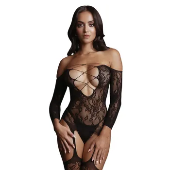 Dámská erotická souprava Le Désir Criss Cross Neck Bodystocking Black