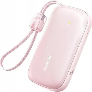 Powerbanka Baseus - powerbanka EnerFill FC21 Qpow 3 Ultra (E0027Q02) - odpojitelný kabel, 10000mAh, 45W, digitální displej - Nebula Pink