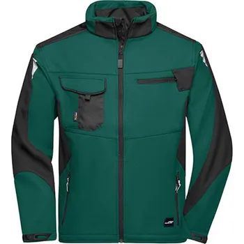 Pánská softshellová bunda James&Nicholson Pánská softshellová bunda JN844 Dark Green-Black XXL
