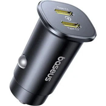 Telefonní příslušenství Adaptér do auta Baseus GoTrip 2x USB-C 30W Cosmic Black