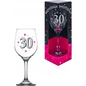 Sklenice Dárek Sklenička pro ženu k 30. narozeninám - PREMIUM skleničky na víno