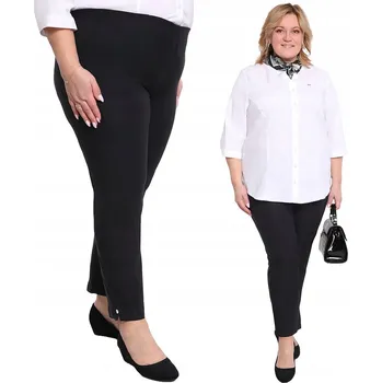 Dámské kalhoty Černé kalhoty 7/8 s vysokým pasem velikost 46