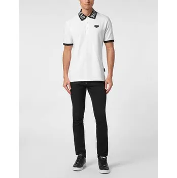 PHILIPP PLEIN Polokošile 9409 Bílá Slim Fit XL