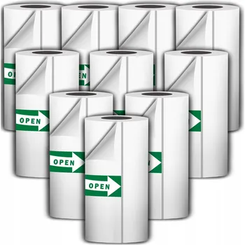 Kancelářský papír Samolepicí papír pro termální tiskárnu Tisk 10 rolí, bílý, 56 mm