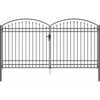 Zahradní branka Šedá 400 x 200 cm Ocel