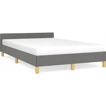 Postel Rám postele s čelem, tmavě šedá, 207 x 126 x 50 cm, 120 x 200 cm