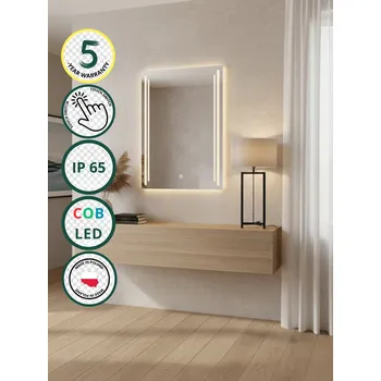 Zrcadlo Zrcadlo LED Susanna | Do předsíně/chodby | Dotykové ovládání | 100x80 cm | Neutrální bílá 4000K Vyrobeno v PL