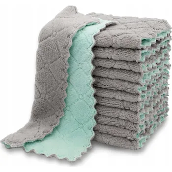 Utěrka 10 X UTĚRKA Z MIKROVLÁKNA 25 X 25 CM, MĚKKÁ, ABSORPČNÍ, VHODNÁ DO KUCHYNĚ KOUPELNY A DOMU