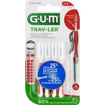 Zubní kartáček GUM TRAV-LER 0,8mm mezizubní kartáčky 4ks