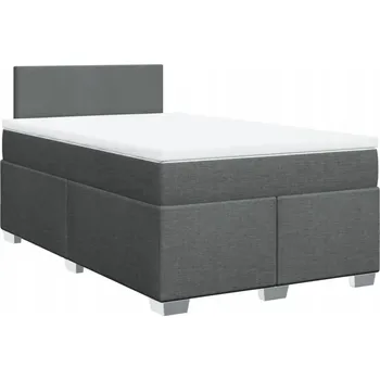 Postel Kontinentální postel 200x120 cm tmavě šedá s matrací a topperem